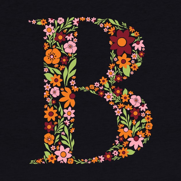 Retro Floral Letter B by zeljkica